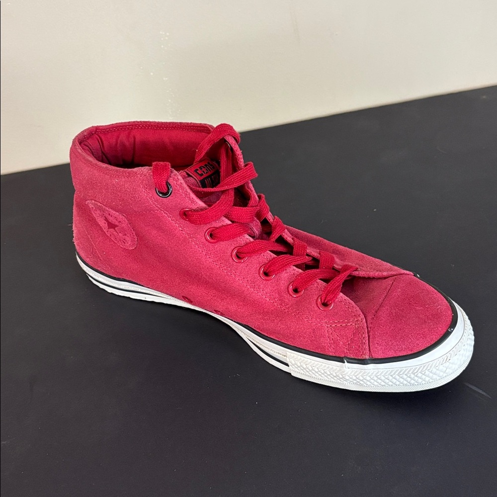 Red Suede High-Top Men's Sneaker